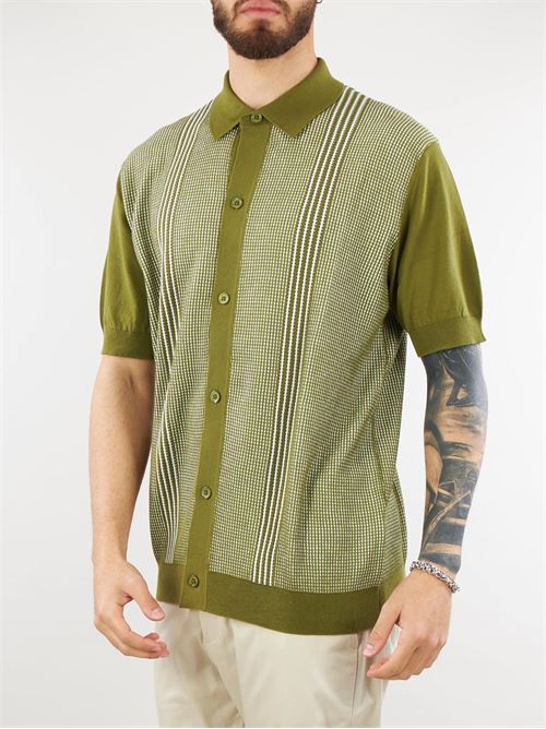Camicia in maglia con maniche corte e lavorazione jacquard Paolo Pecora PAOLO PECORA | Maglia | A027F1002